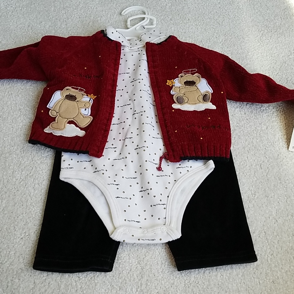3 piece set. Angel bear pants, bodysuit,sweater